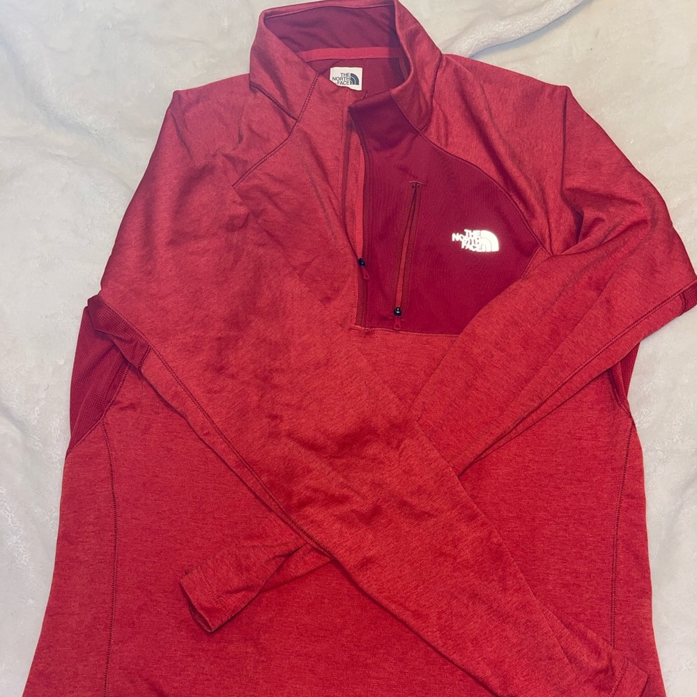 The North Face red quarter zip- MENS